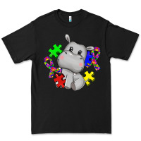 Black autism hippopotamus Premium Tee - CowGirlArtShop