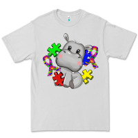 Dove Grey autism hippopotamus Premium Tee - CowGirlArtShop