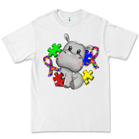 White autism hippopotamus Premium Tee - CowGirlArtShop