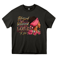 Asphalt Blessed is she who has believed afro woman Heavy Core Tee - RanaPortraitStore