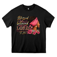 Black Blessed is she who has believed afro woman Heavy Core Tee - RanaPortraitStore