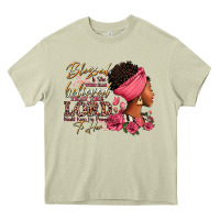 Mossy Blessed is she who has believed afro woman Heavy Core Tee - RanaPortraitStore