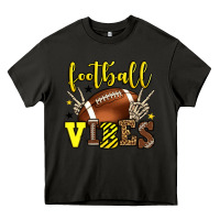 Asphalt Football vibes yellow and black team color Heavy Core Tee - HowdyJamesFarm
