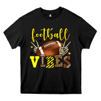 Black Football vibes yellow and black team color Heavy Core Tee - HowdyJamesFarm