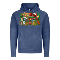 Vintage Denim Christmas Teacher Vintage Hoodie - FaDigitalArtStudio