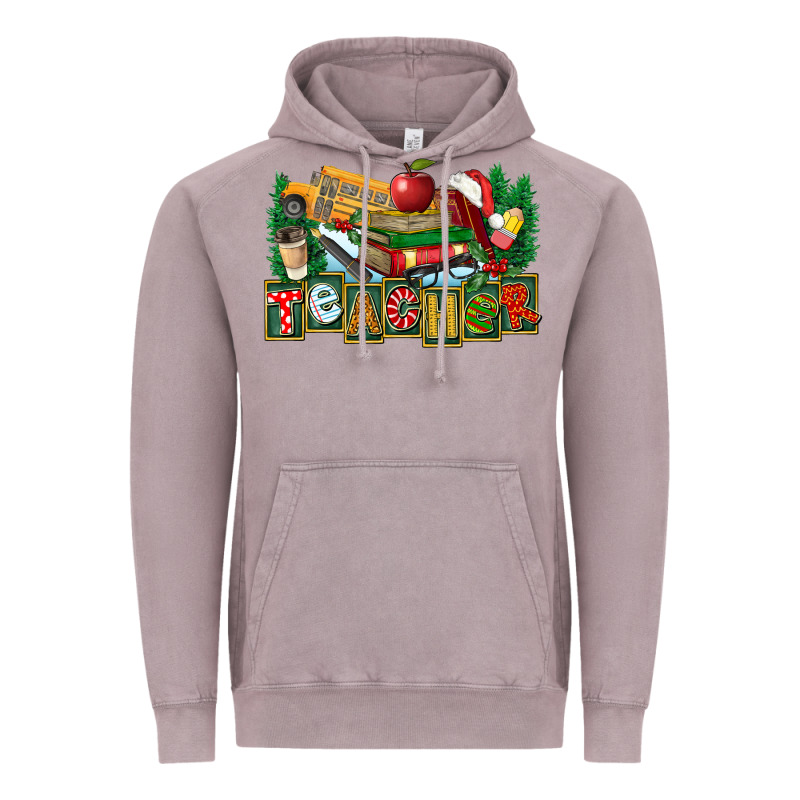 Christmas Teacher Vintage Hoodie by FaDigitalArtStudio | Teevron