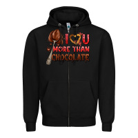 Black i love you more than chocolate Zipper Hoodie - AdoDesignShop