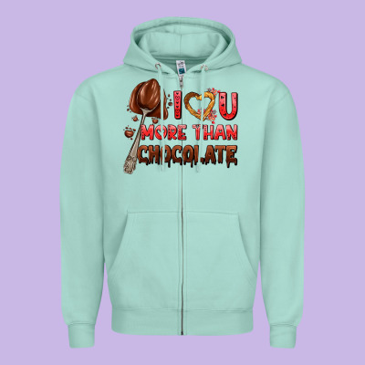 I Love You More Than Chocolate Zipper Hoodie Designed By Adodesignshop
