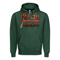 Sports Green i love you more than chocolate Zipper Hoodie - AdoDesignShop
