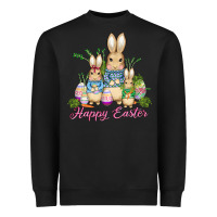 Black easter bunny family wıth carrots and eggs Heavyweight Sweatshirt - AdoDesignShop