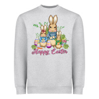Heather Grey easter bunny family wıth carrots and eggs Heavyweight Sweatshirt - AdoDesignShop