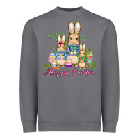 Storm easter bunny family wıth carrots and eggs Heavyweight Sweatshirt - AdoDesignShop