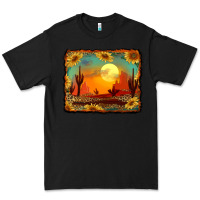 Black western desert sunset background Premium Tee - RanaPortraitStore