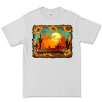 Dove Grey western desert sunset background Premium Tee - RanaPortraitStore