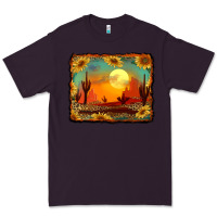 Plum western desert sunset background Premium Tee - RanaPortraitStore