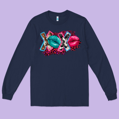 Western Xoxo Long Sleeve Tee Designed By Fadigitalartstudio