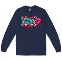 Navy Western Xoxo Long Sleeve Tee - FaDigitalArtStudio