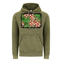 Vintage Olive halloween ghost background Vintage Hoodie - BundleAndBundleShop
