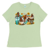 Matcha horses coffee cups Ladies Tee - OliviaCreatesArt