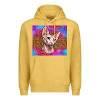 Antique Gold purple glitter roses sphynx cat Premium Hoodie - LillyAllenDesigns