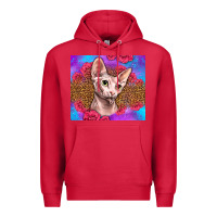 Cardinal purple glitter roses sphynx cat Premium Hoodie - LillyAllenDesigns