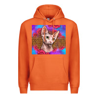 Carrot purple glitter roses sphynx cat Premium Hoodie - LillyAllenDesigns