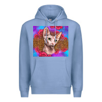 Colony Blue purple glitter roses sphynx cat Premium Hoodie - LillyAllenDesigns