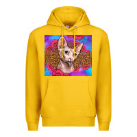 Lemon purple glitter roses sphynx cat Premium Hoodie - LillyAllenDesigns