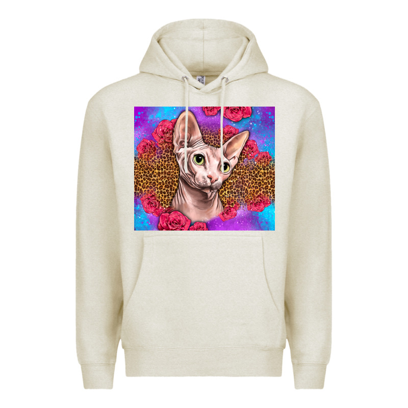 Purple Glitter Roses Sphynx Cat Premium Hoodie by LillyAllenDesigns | Teevron