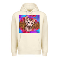 Sandshell purple glitter roses sphynx cat Premium Hoodie - LillyAllenDesigns