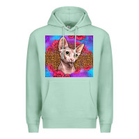 Seafoam purple glitter roses sphynx cat Premium Hoodie - LillyAllenDesigns