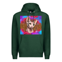 Sports Green purple glitter roses sphynx cat Premium Hoodie - LillyAllenDesigns