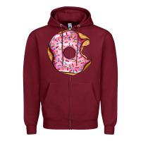 Burgundy pink strawberry donut Zipper Hoodie - AdoDesignShop