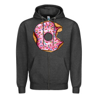 Charcoal Heather pink strawberry donut Zipper Hoodie - AdoDesignShop