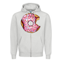 Dove Grey pink strawberry donut Zipper Hoodie - AdoDesignShop