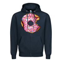 Navy pink strawberry donut Zipper Hoodie - AdoDesignShop