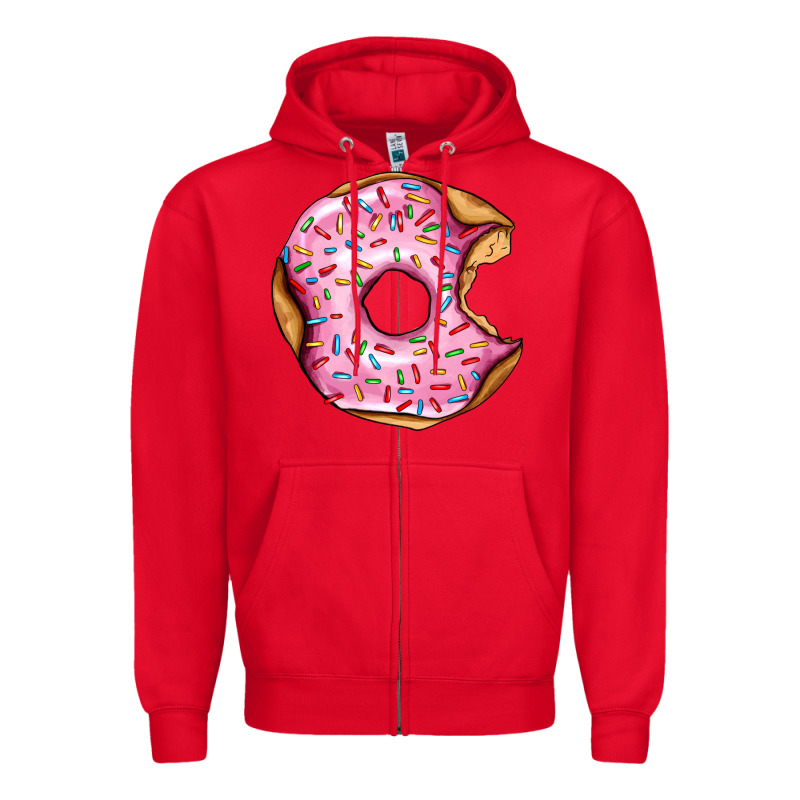 Pink Strawberry Donut Zipper Hoodie by AdoDesignShop | Teevron