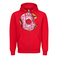 Red pink strawberry donut Zipper Hoodie - AdoDesignShop