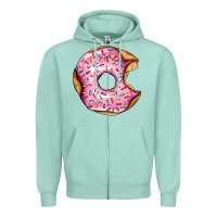 Seafoam pink strawberry donut Zipper Hoodie - AdoDesignShop