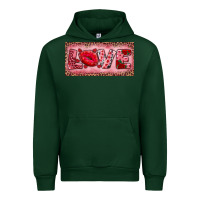 Forest Green Pink Love Kiss Valentine's Day Urban Hoodie - RanaPortraitStore