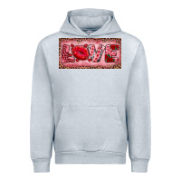 Heather Grey Pink Love Kiss Valentine's Day Urban Hoodie - RanaPortraitStore