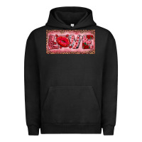Pigment Black Pink Love Kiss Valentine's Day Urban Hoodie - RanaPortraitStore