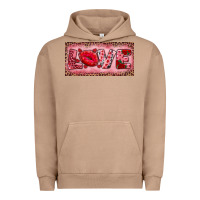 Pigment Burro Pink Love Kiss Valentine's Day Urban Hoodie - RanaPortraitStore