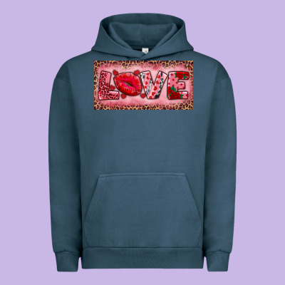 Pink Love Kiss Valentine's Day Urban Hoodie Designed By Ranaportraitstore
