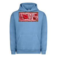 Pigment Pebble Blue Pink Love Kiss Valentine's Day Urban Hoodie - RanaPortraitStore