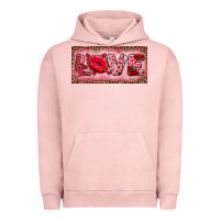 Pigment Salmon Pink Love Kiss Valentine's Day Urban Hoodie - RanaPortraitStore
