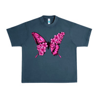 Midnight Navy floral pink butterfly Urban Heavy Tee - Jasminsmagicworld