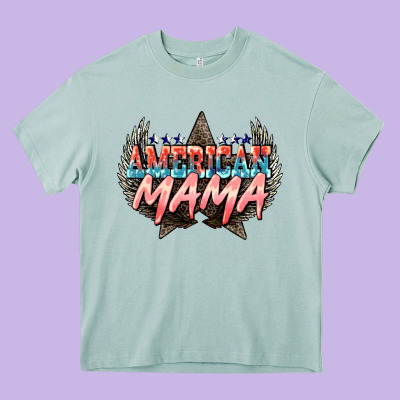 American Mama Mother's Day Heavy Core Tee Designed By Howdyjamesfarm