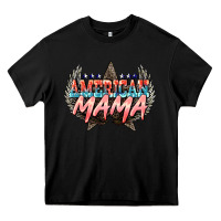 Black American mama Mother's Day Heavy Core Tee - HowdyJamesFarm