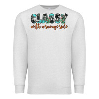 Oatmeal Heather classy with a savage side Premium Sweatshirt - JahusDesignShop